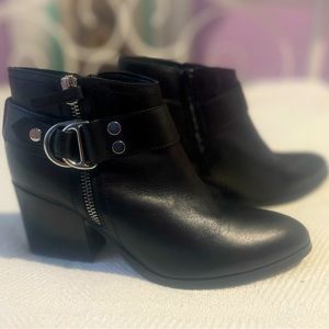 Super soft Leather Marc Fisher Ankle Boots with Wedge & Buckle. Size 6.5